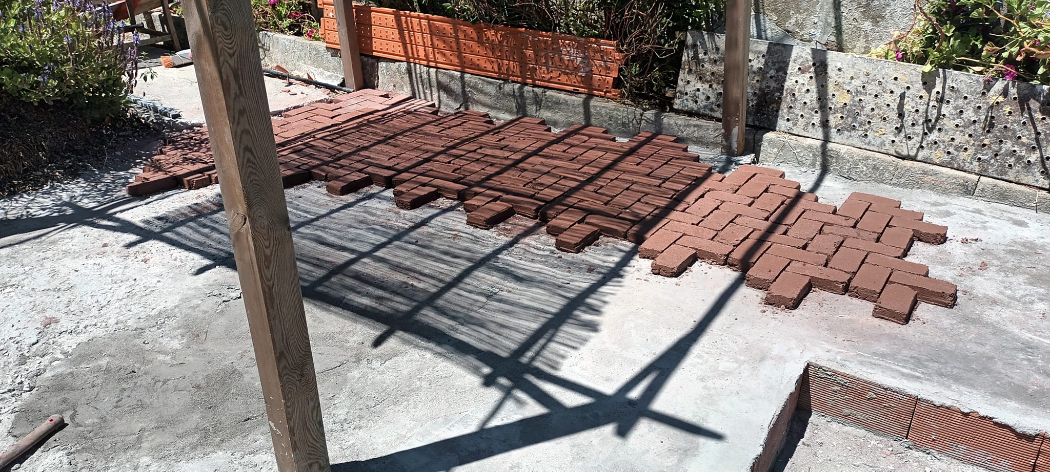 Laid bricks
